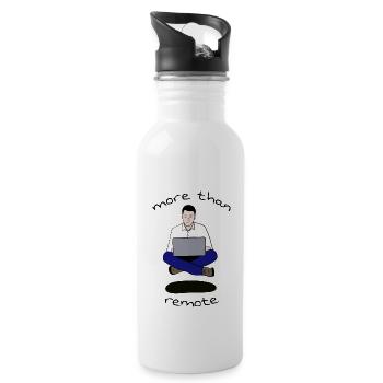 more than remote - Trinkflasche mit integriertem Trinkhalm - Weiß - Rechts