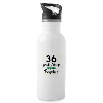 36 ans l'âge de la perfection - Gourde avec paille intégrée - blanc - Droite