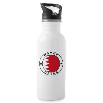 Qatar - Water bottle with straw - white - Right