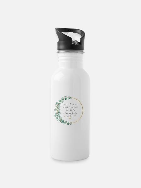 Trauzeugin Geschenk, Heute meine Trauzeugin - Trinkflasche mit integriertem Trinkhalm - Weiß