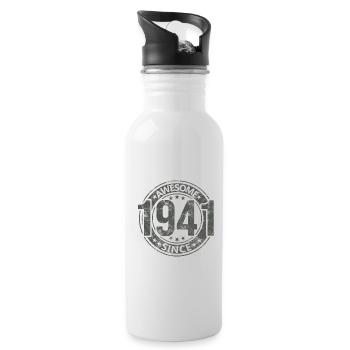 Génial depuis l’anniversaire rétro vintage 1941 - Gourde avec paille intégrée - blanc - Droite