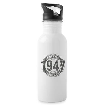 Génial depuis l’anniversaire rétro vintage 1947 - Gourde avec paille intégrée - blanc - Droite