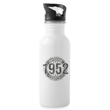 Génial depuis l’anniversaire rétro vintage 1952 - Gourde avec paille intégrée - blanc - Droite