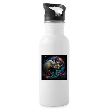 Cosmic Rhino - Gourde avec paille intégrée - blanc - Droite
