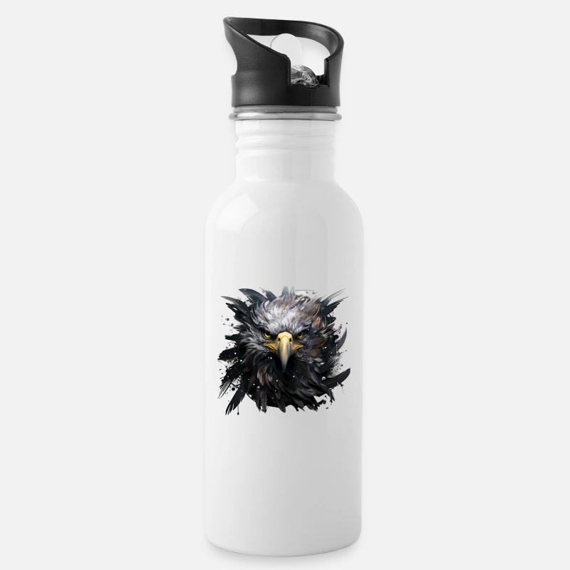 L'aigle Royal - Gourde avec paille intégrée - blanc