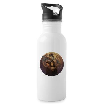 Under the sign of the dragon - Water bottle with straw - white - Right