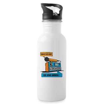 They are different ! - Water bottle with straw - white - Right