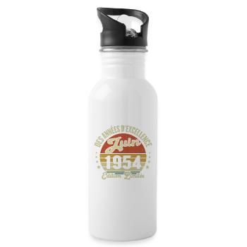 Des Années D'excellence Juin 1954 Cadeau - Gourde avec paille intégrée - blanc - Droite