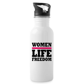 Women life freedom iran - Gourde avec paille intégrée - blanc - Droite