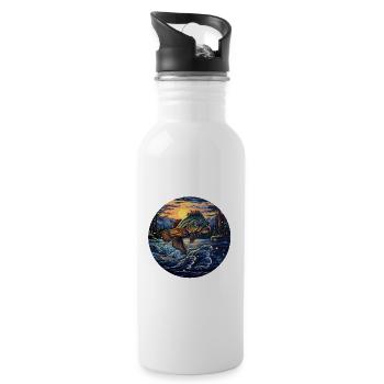 Édition Pêcheur - Gourde avec paille intégrée - blanc - Droite