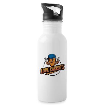 I love carrots, carrots, funny carrots - Water bottle with straw - white - Right