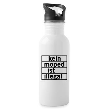 Kein Moped ist illegal - Trinkflasche mit integriertem Trinkhalm - Weiß - Rechts
