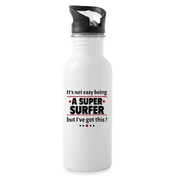 Ce n’est pas facile d’être un super surfeur - Gourde avec paille intégrée - blanc - Droite