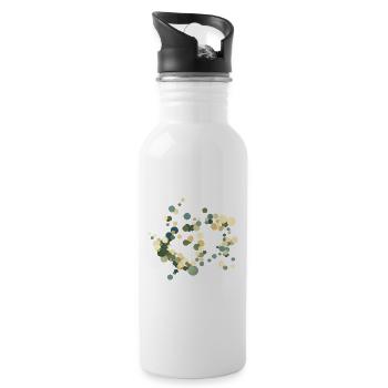 Kreis-Konfetti Farbkonzert - Trinkflasche mit integriertem Trinkhalm - Weiß - Rechts