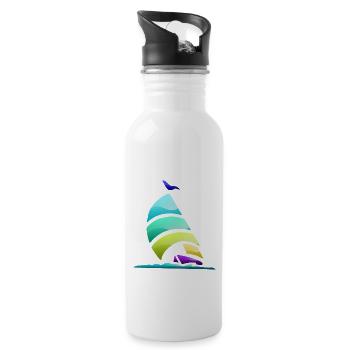 Sailing yacht - Water bottle with straw - white - Right
