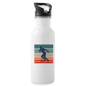 Fußball Fußballer - Trinkflasche mit integriertem Trinkhalm - Weiß - Rechts