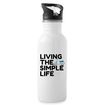 Living the simple life - Trinkflasche mit integriertem Trinkhalm - Weiß - Rechts