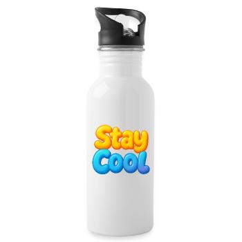 Bunte Wolken Spruch Design - Trinkflasche mit integriertem Trinkhalm - Weiß - Rechts
