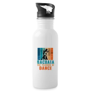 Bachata, Bachata Musik, Dominikanisch - Trinkflasche mit integriertem Trinkhalm - Weiß - Rechts