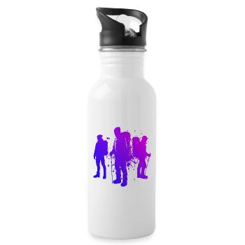 Boulder Herren Damen Kletterer Climber Climbing - Trinkflasche mit integriertem Trinkhalm - Weiß - Rechts
