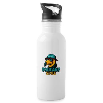 Toucany Style - Trinkflasche mit integriertem Trinkhalm - Weiß - Rechts