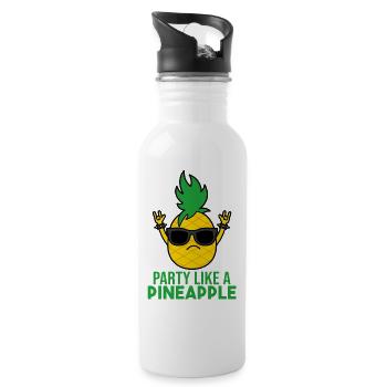 FÊTE COMME UN ANANAS - Gourde avec paille intégrée - blanc - Droite