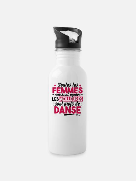 Prof Professeur Danse Métier Humour Cadeau - Gourde avec paille intégrée - blanc