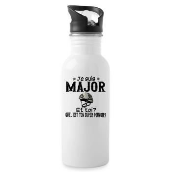 Major Militaire Armée Métier Super Pouvoir - Gourde avec paille intégrée - blanc - Droite