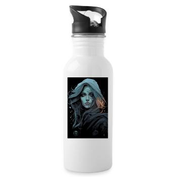 dark style - Water bottle with straw - white - Right