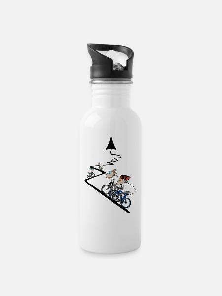 Radsport Berg fahren - Trinkflasche mit integriertem Trinkhalm - Weiß