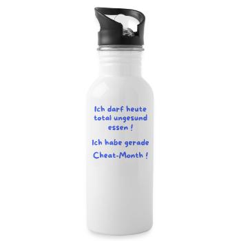 I Just Have Cheat Month - Water bottle with straw - white - Right