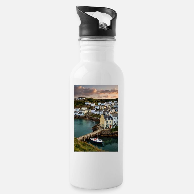 Mevagissy - Trinkflasche mit integriertem Trinkhalm - Weiß