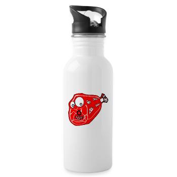 Angeln, Wiltsch, Tier, Frech, Schweiz, art, style - Trinkflasche mit integriertem Trinkhalm - Weiß - Rechts