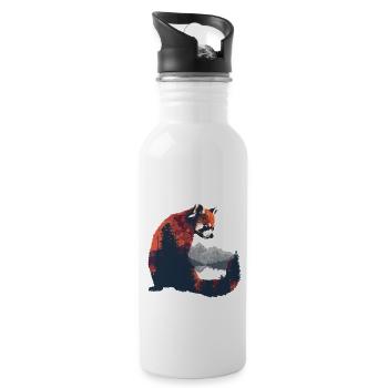 Roter Panda Katzenbär Red Panda - Trinkflasche mit integriertem Trinkhalm - Weiß - Rechts