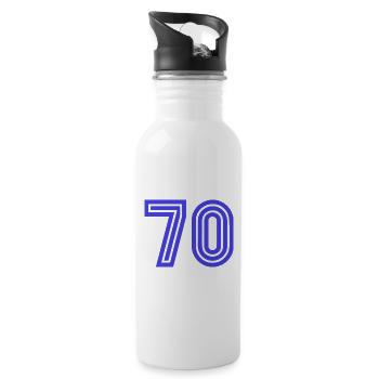70. 70 YEARS. 70th ANNIVERSARY. 70 YEARS ANNIVERSARY. - Water bottle with straw - white - Right