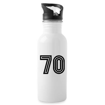 70. 70 JAHRE. 70-JÄHRIGES JUBILÄUM. 70-JÄHRIGES JUBILÄUM. - Trinkflasche mit integriertem Trinkhalm - Weiß - Rechts