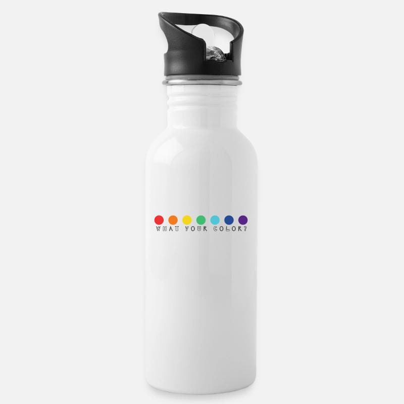 your color - Trinkflasche mit integriertem Trinkhalm - Weiß