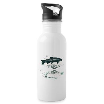 Fish Corals Sea Ocean Marine Life Animals - Water bottle with straw - white - Right