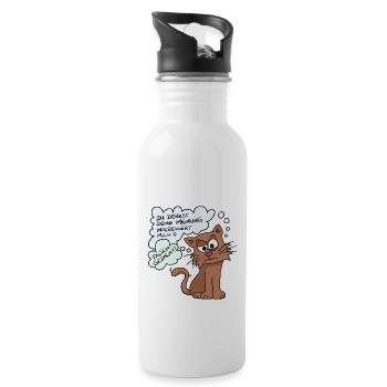 Du denkst deine Meinung interessiert mich? - Trinkflasche mit integriertem Trinkhalm - Weiß - Rechts