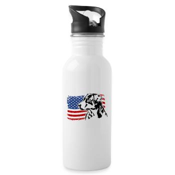 Appenzeller Mountain Dog US America Flag Wilsigns - Water bottle with straw - white - Right