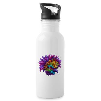 Flamingo Mardi Gras Maske - Trinkflasche mit integriertem Trinkhalm - Weiß - Rechts