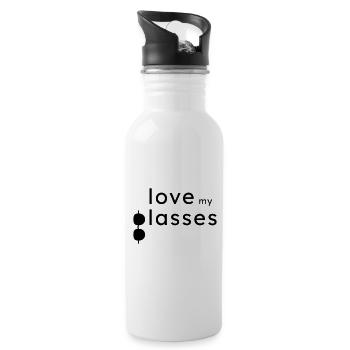 Love my Glasses - Water bottle with straw - white - Right