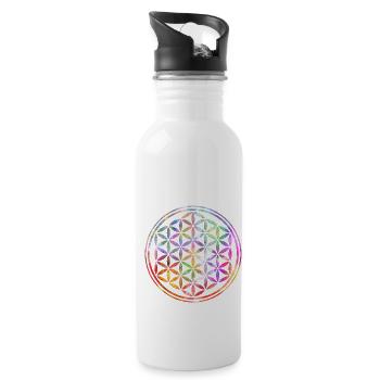 Blume Des Lebens - Look Inside 4 - Trinkflasche mit integriertem Trinkhalm - Weiß - Rechts