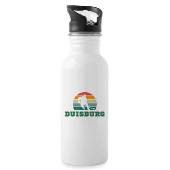 Duisburg, meine Stadt! - Trinkflasche mit integriertem Trinkhalm - Weiß - Rechts