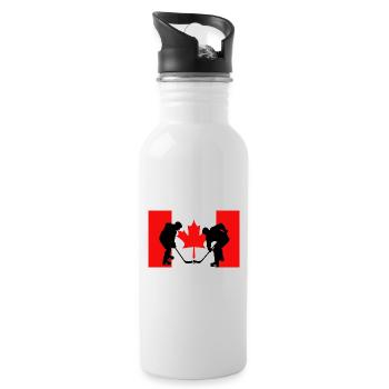 Le Canada, mon pays, mon drapeau ! - Gourde avec paille intégrée - blanc - Droite