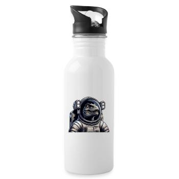 T-Rex astronaut in space - Water bottle with straw - white - Right
