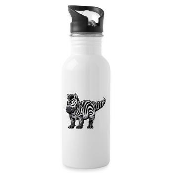 Brontosaur Zebra Fusion: Fantastic - Water bottle with straw - white - Right