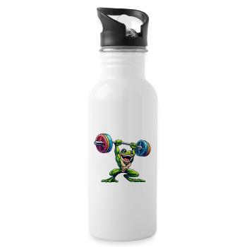 Frog Toad Dumbbell Workout - Water bottle with straw - white - Right