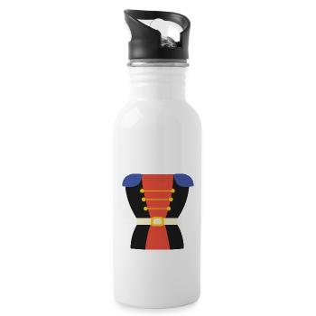 nussknacker, illustration,weihnachten,nikolaus - Trinkflasche mit integriertem Trinkhalm - Weiß - Rechts