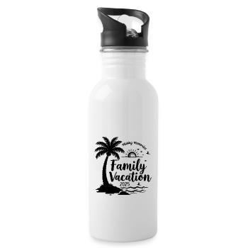 Family Vacation 2025 Beach Matching Family Summer - Gourde avec paille intégrée - blanc - Droite